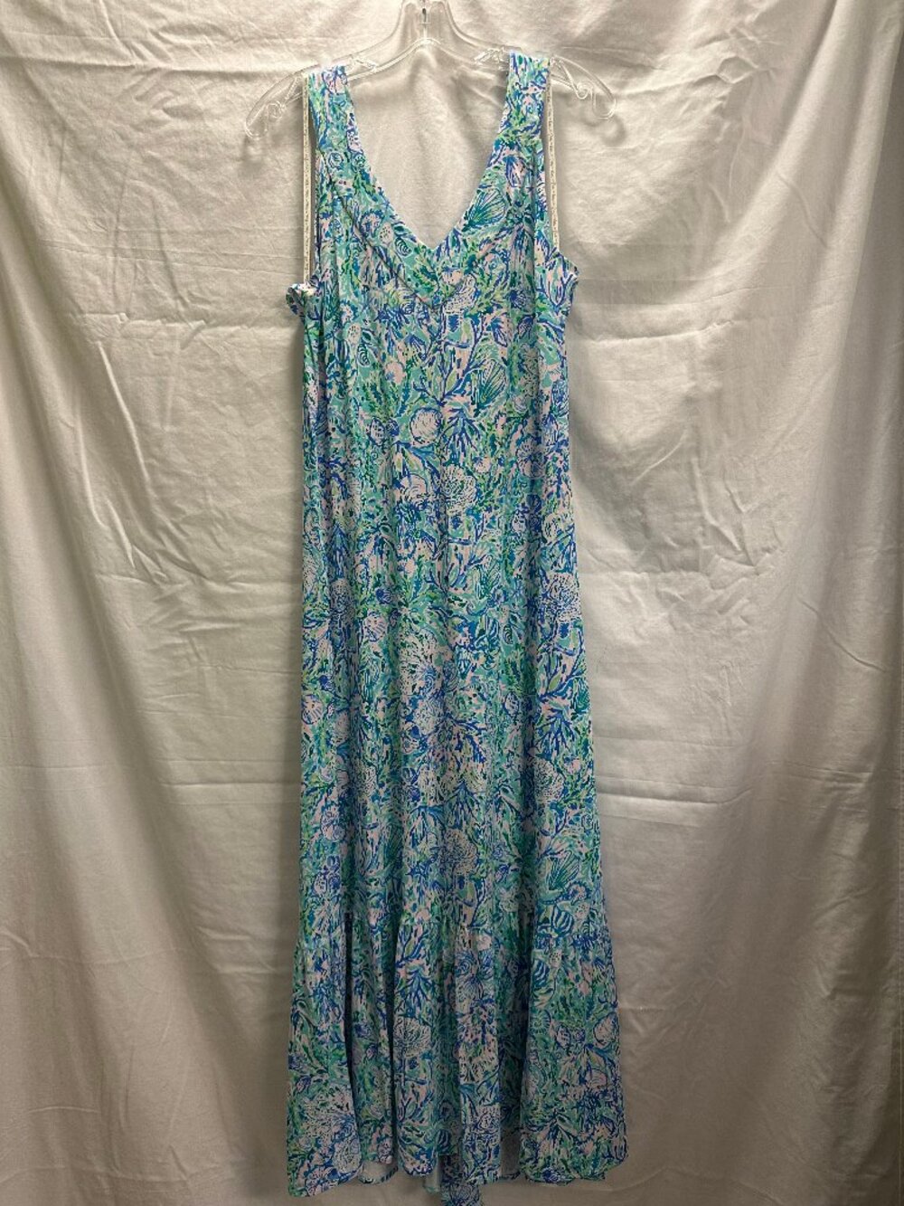 Lilly Pulitzer Madsen V-Neck Midi Dress in Surf Blue Soleil It On Me
